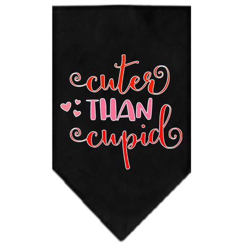 Cuter Than Cupid Screen Print Bandana Black Small